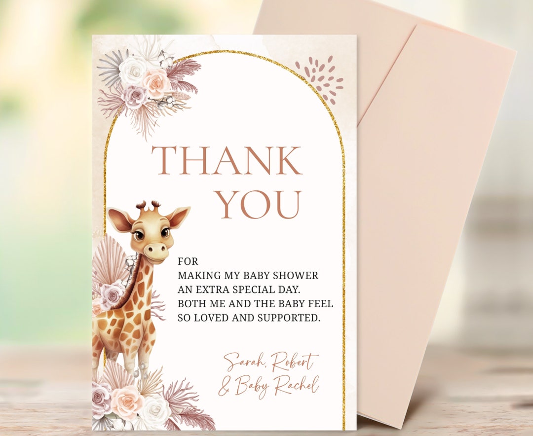 Editable Baby Shower Thank You Card Template Baby Boy Baby Etsy