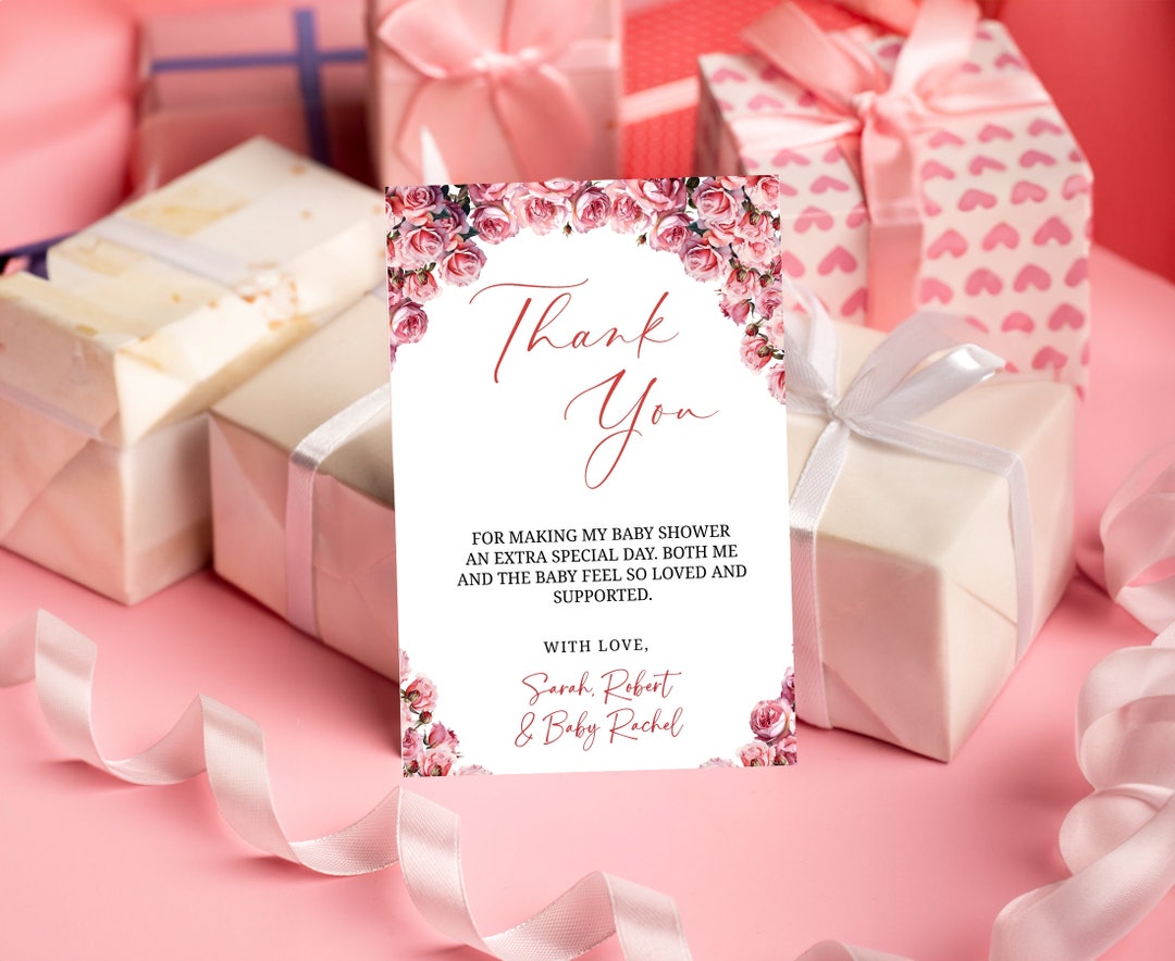 Editable Baby Shower Thank You Card Template Baby Boy Baby Etsy