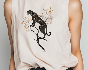 Camiseta sin mangas de leopardo para hombre y mujer, camiseta vintage de animales salvajes, camiseta de guepardo, pantera y jaguar, regalo para amantes de los grandes felinos