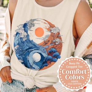 Yin Yang Tank Top Comfort Colors Tank Retro Vintage Yinyang Tao Zen Yoga Top Mystical Spiritual Boho Hippie Tops Meditation Gifts for Yogi