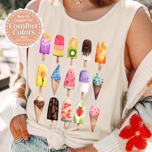 Popsicle Tank Top Ice cream Tank Top Cute Summer Tanks Comfort Colors Beach Tank top Foodie Gifts for Ice cream Lovers, Dessert lovers Gifts