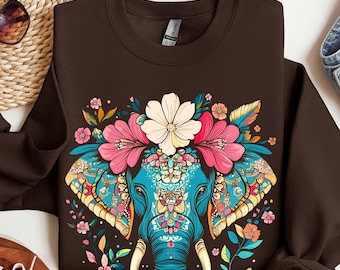 Felpa Oversize Donna Boho Con Patchwork Floreale E Girocollo - Maniche Lunghe - Colori Misti - Top Pullover Primaverile - 4