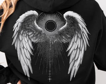 Angel Wings Hoodie Sweatshirt & Full Zip Hoodie Vintage Inspirational Rumi Quotes Born with Wings Shirt Zip-Up Hoodie Sweater Spiritual Gift