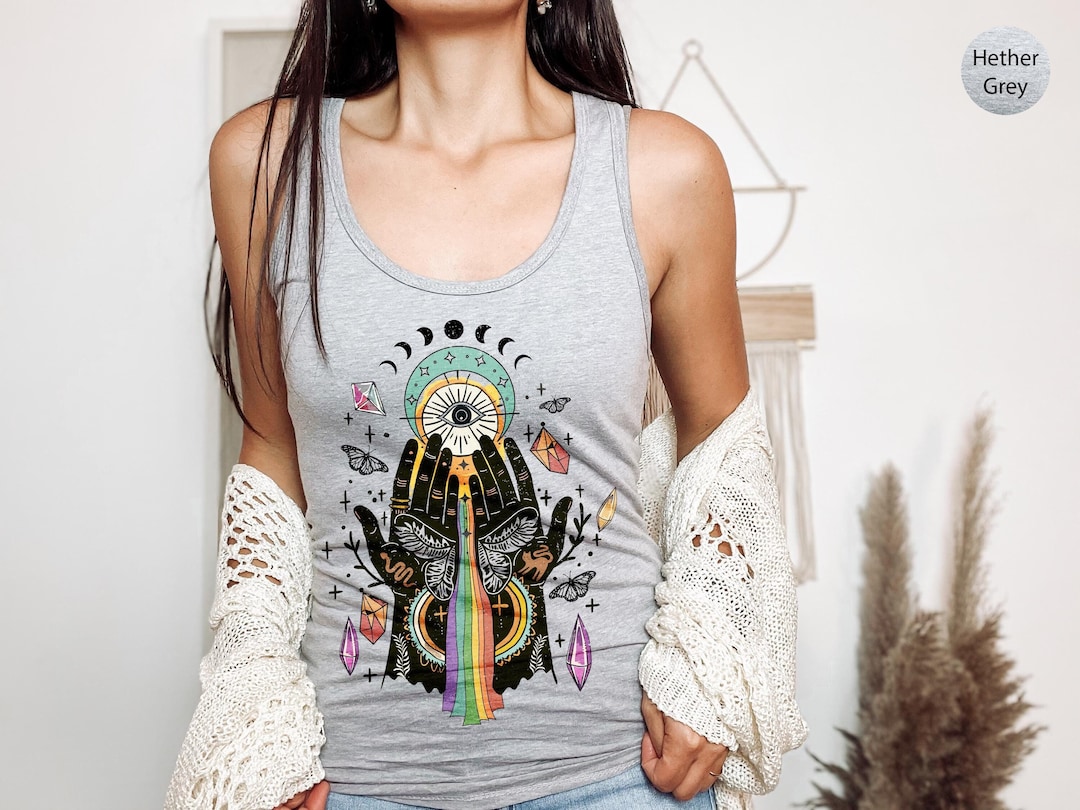 Cosmically Protected Tank Top | Celestial Racerback for Women | Spiritual Gift