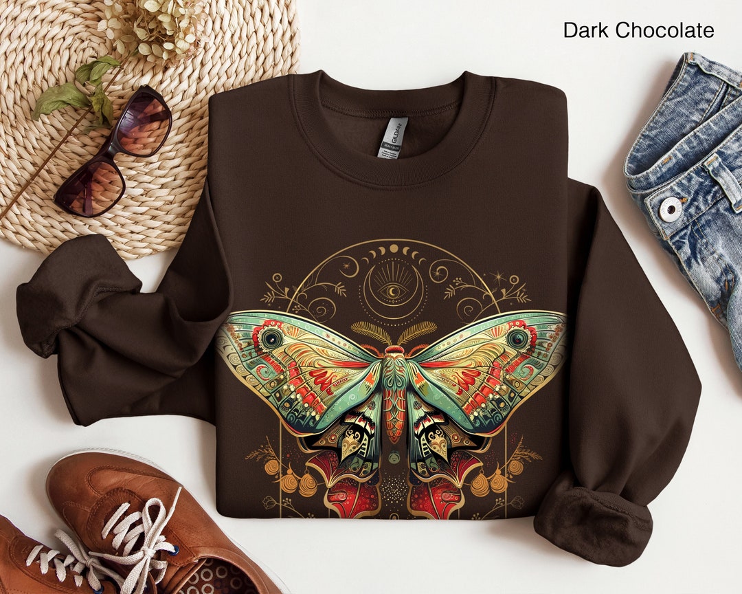 Moth Sweatshirt, Butterfly Lovers Christmas Gift, Mystical Luna Moth