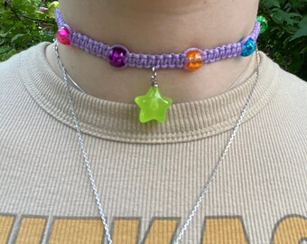 Pastel Purple Hemp Choker Necklace