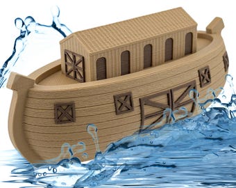 Noah's Ark Boat: 6-Inch 3D Printed PLA Model