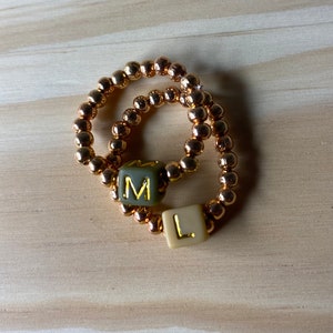 Letter beaded ring