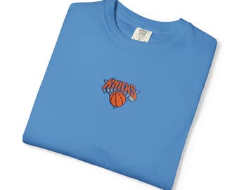 Embroidered NY Knicks Basketball T Shirt, Comfort Colors, Unisex Mens Womens, New York Basketb all
