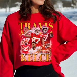 Travis Kelce Bootleg Style Sweatshirt, Vintage Retro Crewneck Sweatshirt, Kansas City Football, Gift for Girlfriend, 87 Kelce