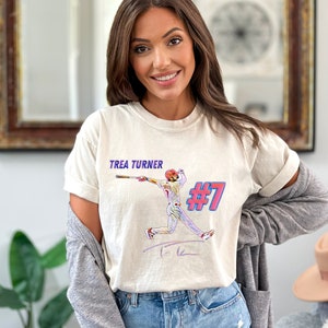 Trea Turner Vintage Home Run Signature T Shirt