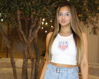 Custom Handmade Bedazzled World Cup Soccer Tank Top | Other countries available upon request!