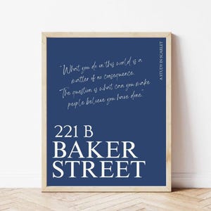 Sherlock Holmes Baker Street Print Bookish Wall Art Literary Print- DIGITAL DOWNLOAD