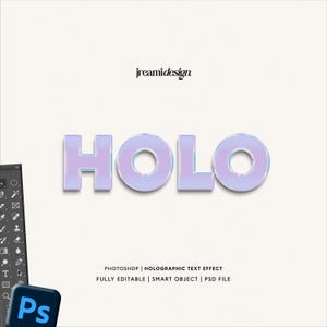 Photoshop Text Effect, Holographic Text Effect