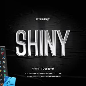 Affinity Designer Text Effect, Shiny Silver Text Effect
