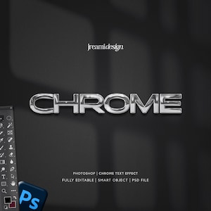 Effet de texte Photoshop, effet de texte chromé argenté