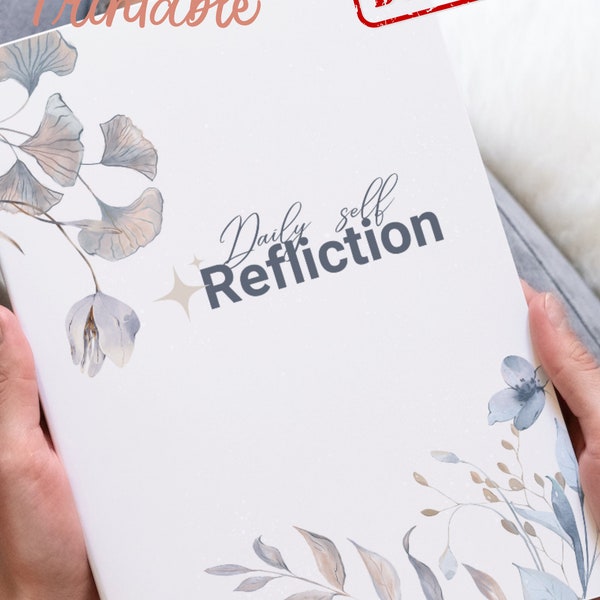 Daily self reflection printable journal instant download daily self reflection planner