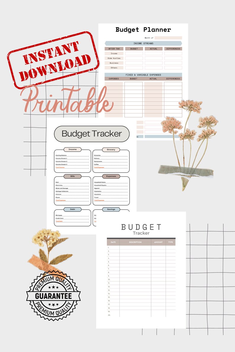 Printable 2024 Budget Planner Instant Download Finance Planner Yearly