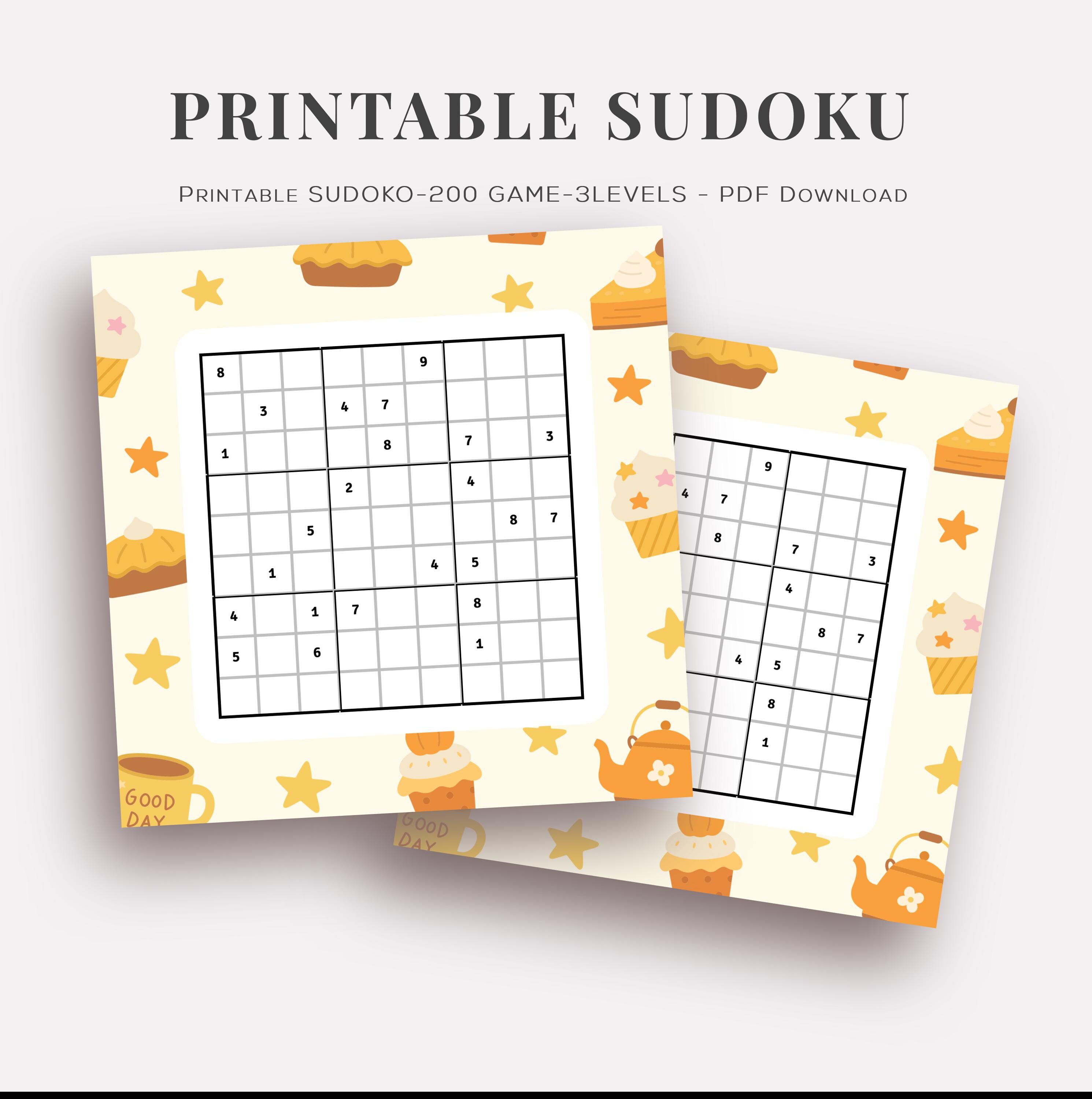 Sudoko Printable 200 Sudokus Printable Soduko Pdf Printanle 100 Pages ...