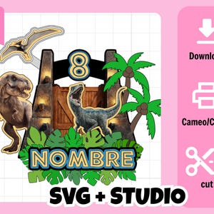 Archivo Digital SVG/Silhouette - Cake Topper Jurassic World (cameo / cricut)