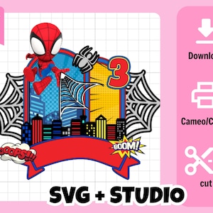 Archivo Digital SVG/Studio - Cake topper Spider man (cameo / cricut)