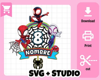 SGV Digital File - Studio - Cake topper Spiderman - Spidey - (cameo/cricut)