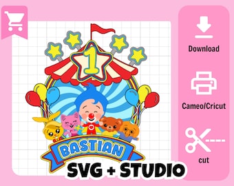 Plim Plim cake topper digital | SVG,SILHOUETTE | Personalized | for plotter cutting | Digital archive (cricut/cameo)