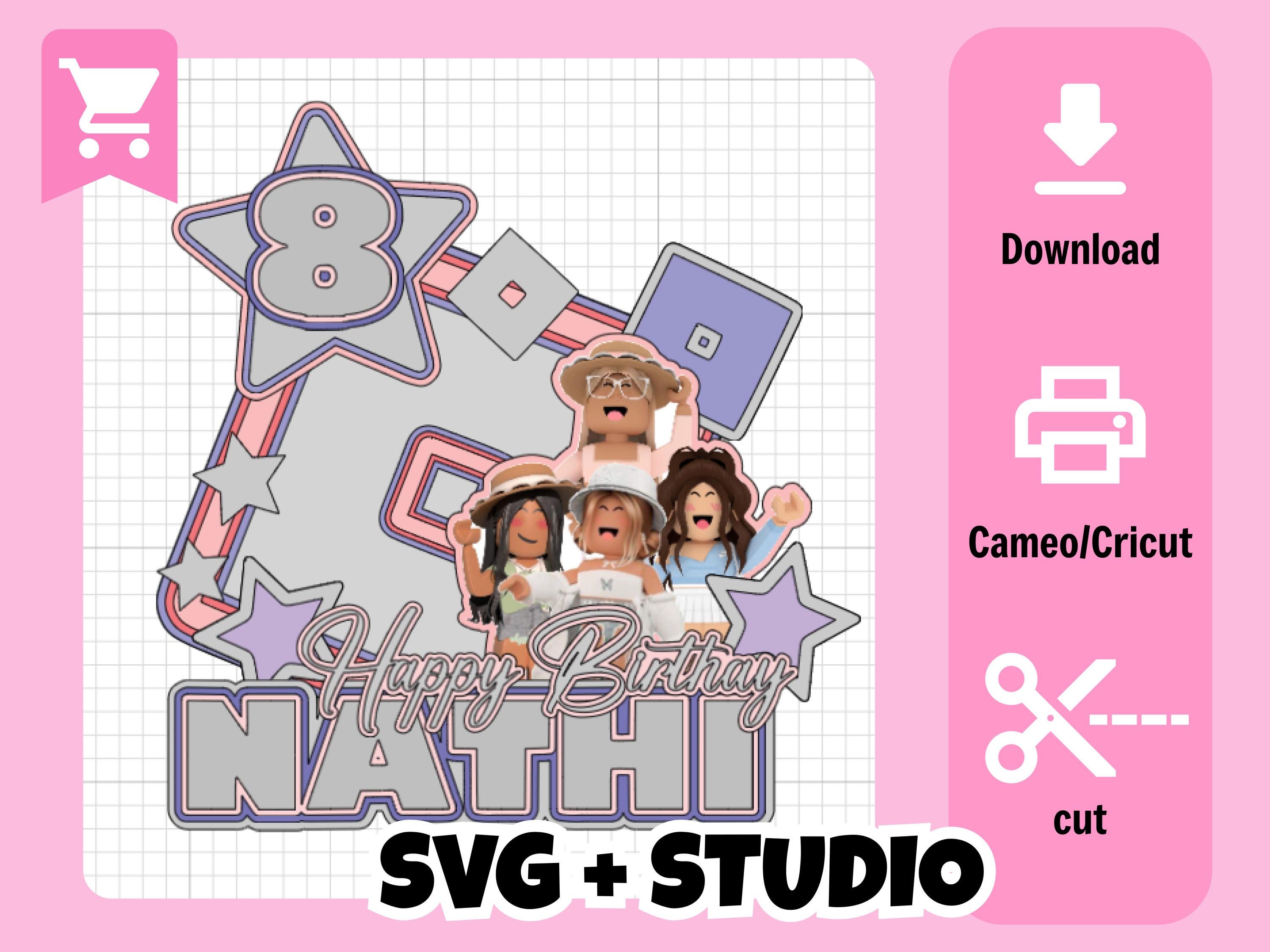 SVG Digital File, Studio- Cake topper Roblox Girl / Cameo, cricut.