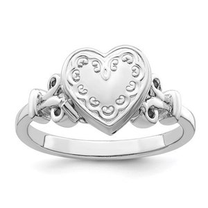 Sterling Silver Rhodium-plated 10mm Locket Ring