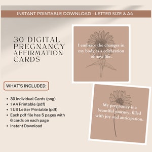 30 Digital Pregnancy Affirmation Cards