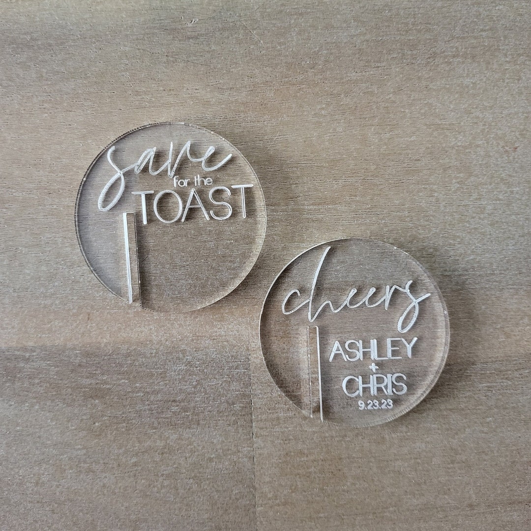 Acrylic Drink Charms Custom Drink Tag Custom Wedding Drink Charm