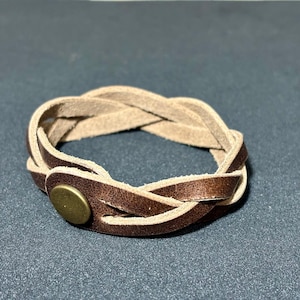 Handmade Mystery Braid Leather Bracelet Cuff