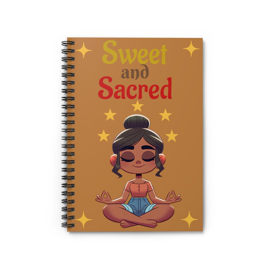 Yoga Girl Spiral Notebook, Lotus Pose Journal, Meditation Stars Ruled ...