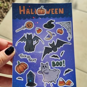 Holographic Halloween sticker sheet
