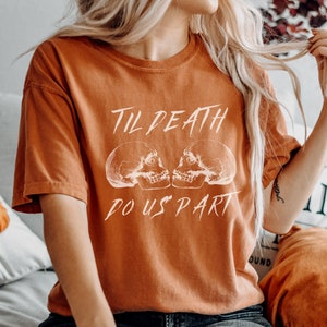 Til Death Do Us Part Tshirt, Halloween Tshirts, Halloween Heart Shirt, Halloween Skeletons, Pastel Halloween Shirt, Skull Halloween Shirt