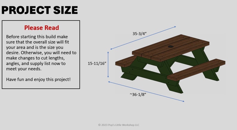 Digital Plans - Children's Picnic Table - Etsy