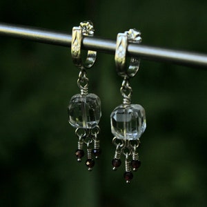 Sterling Silver Quartz Chandelier Earrings