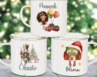 Personalized Christmas Camp Mug, Custom Christmas Mug, Custom Christmas Gift, Custom Stocking Stuffer, Gifts for Kids