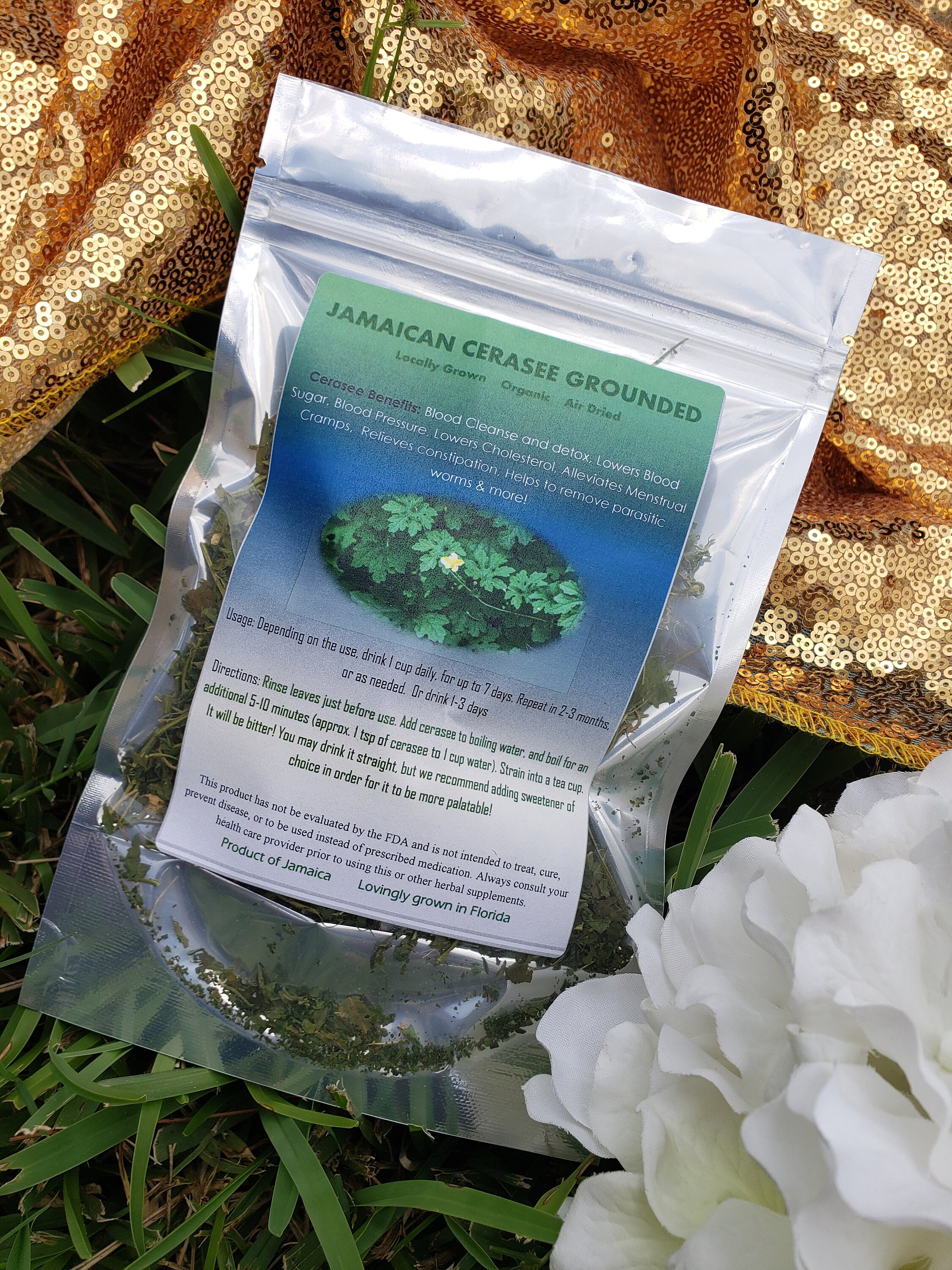 Grounded Jamaican Cerasee Leaves and Stem Organic Jamaican Wildcrafted