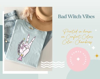 Bad Witch Vibes - Chemise d'automne - Chemise d'Halloween - Chemise de sorcière - Chemise citrouille - Chemises d'automne - Vêtements d'automne - Chemise tendance - Chemise rétro