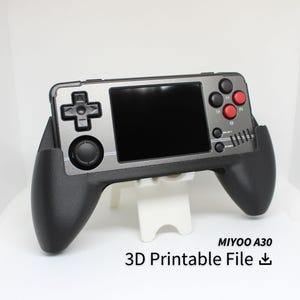 Miyoo A30 Grip STL File - Ergonomic, Comfortable Grip Attachment | 3D Model File for 3D Printers