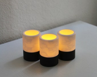 Moderne vlamloze led-theelichtjes, theelichtjes op batterijen, led-kaarsen, kaarsen op batterijen