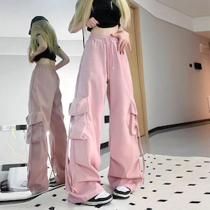 Baggy Cargo Pants Pink -  Hong Kong