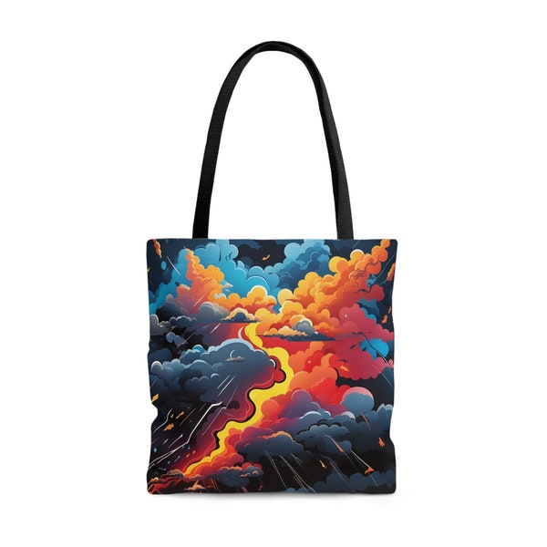 Colorful Storm - Elegant Tote Bag with Unique Artwork - Practical, High-Quality Design - Three Sizes Available