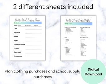 Back to School Checklist - Middle-High