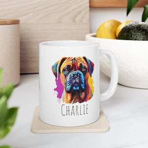 Bullmastiff Dog Mug with Custom Name | Personalized Mug 11 oz.