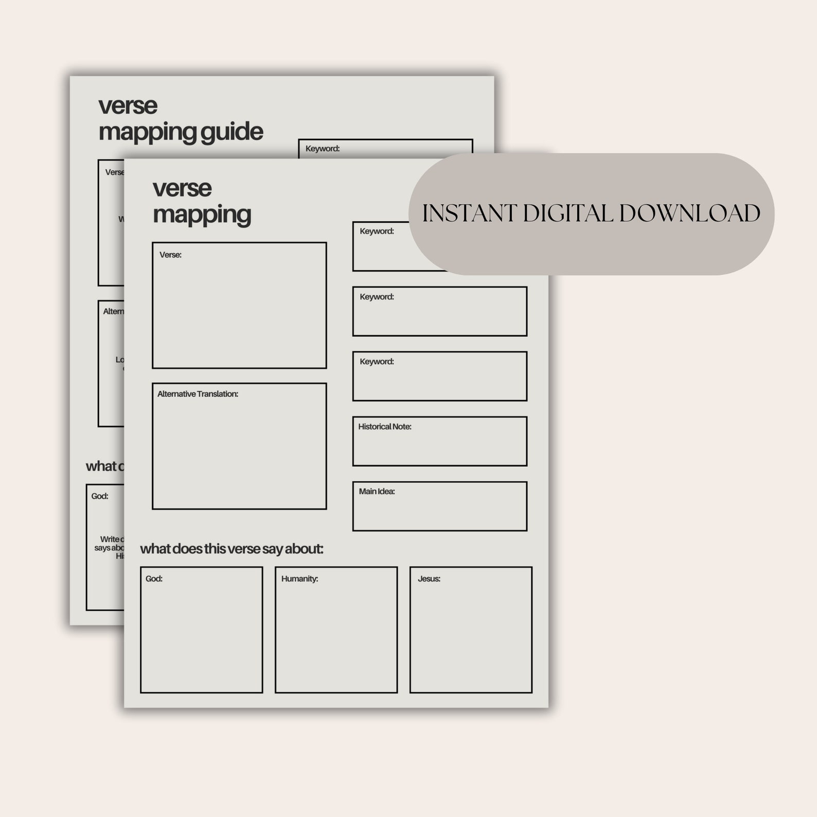 Verse mapping guide bible reading guide instant digital download