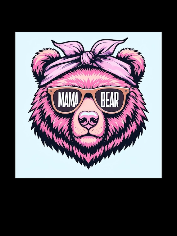 Floral Mama Bear PNG: Mother's Day Design (Digital Download)