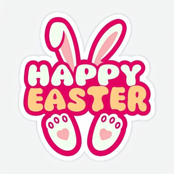 Happy Easter Bunny PNG: Festive Easter Designs (Digital Download)