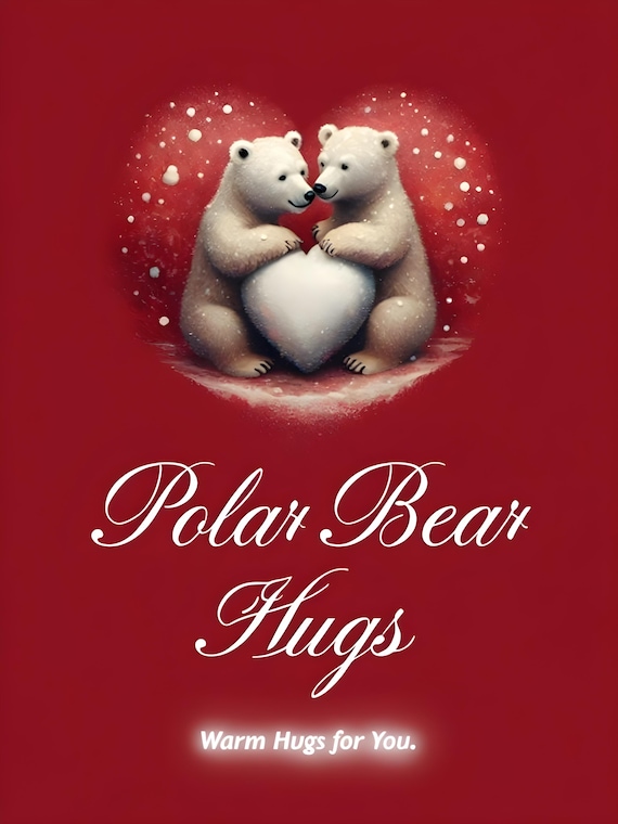 Valentine's Day Polar Bear PNG: Romantic Bear Hug Design (Digital Download)